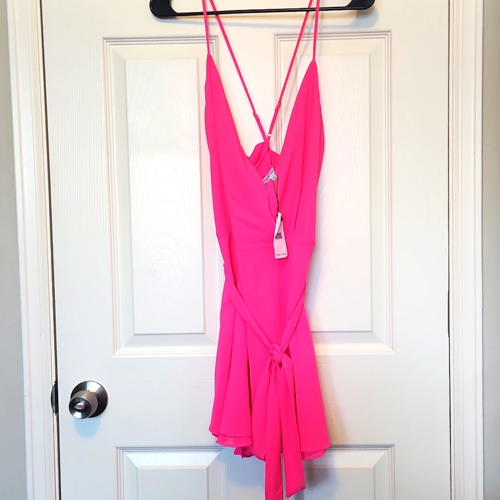 Naked Zebra hot pink romper, new with tags